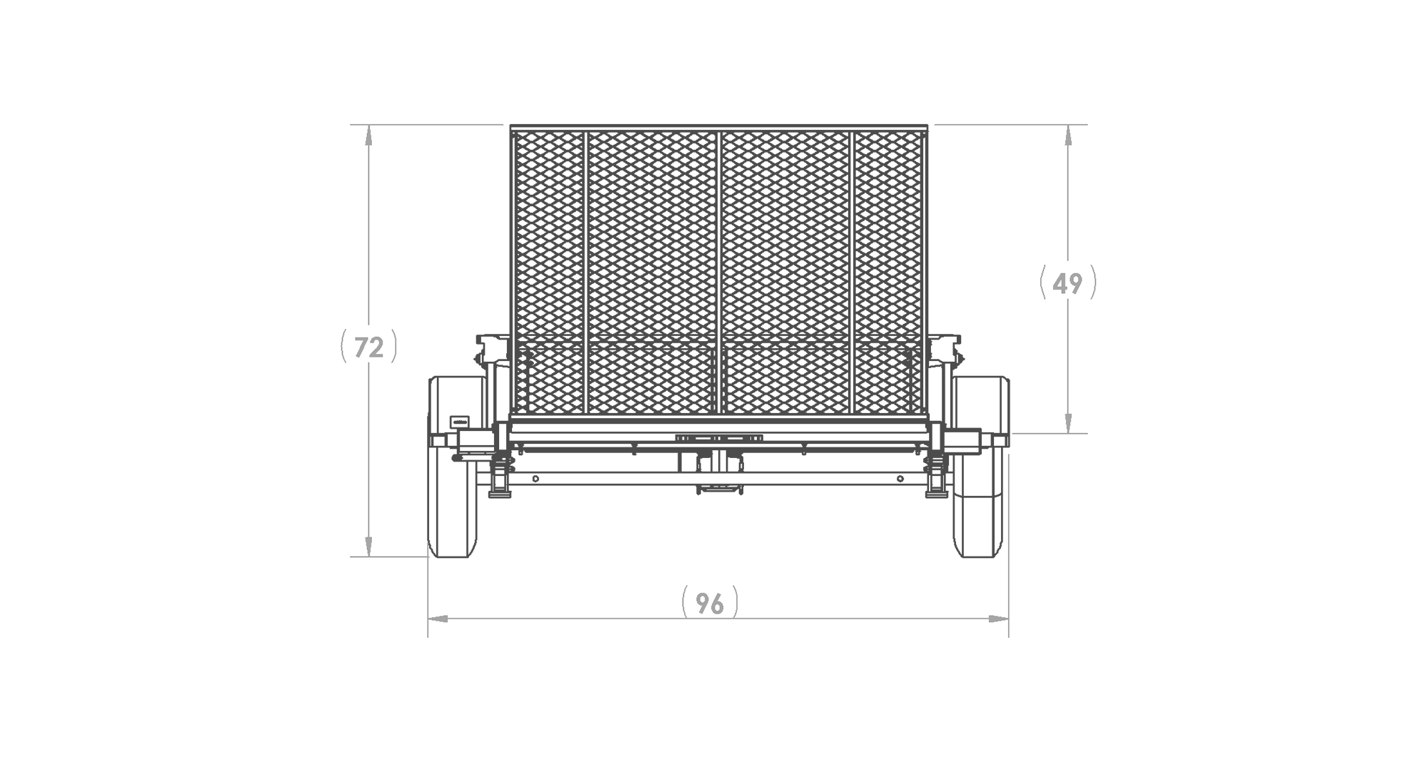 Karavan Trailer's 6x10ft. Steel Utility Trailer, Front View Measurement