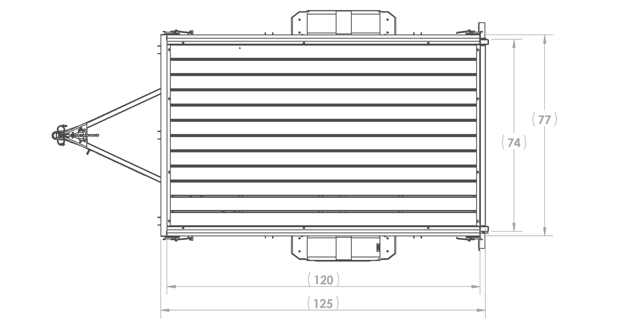 Karavan Trailer's 6x10ft. Steel Utility Trailer, Top View Measurement
