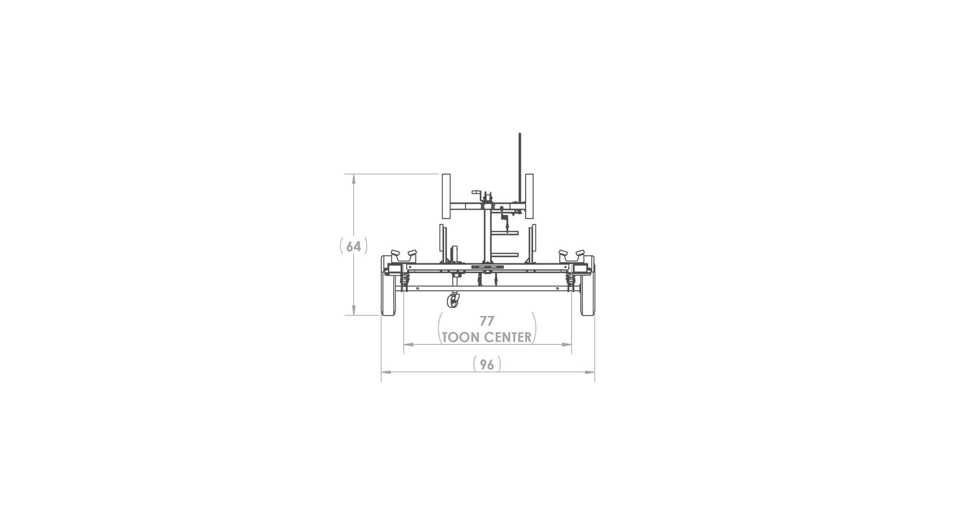 Karavan Trailer's Single Axel Large Pontoon Trailer, model number KDP-2225, Front View Measurement