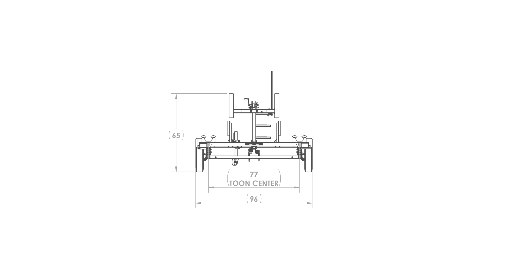 Karavan Trailer's Tandem Axel Midsize Pontoon Trailer, model number KDPT-1822, Front View Measurements