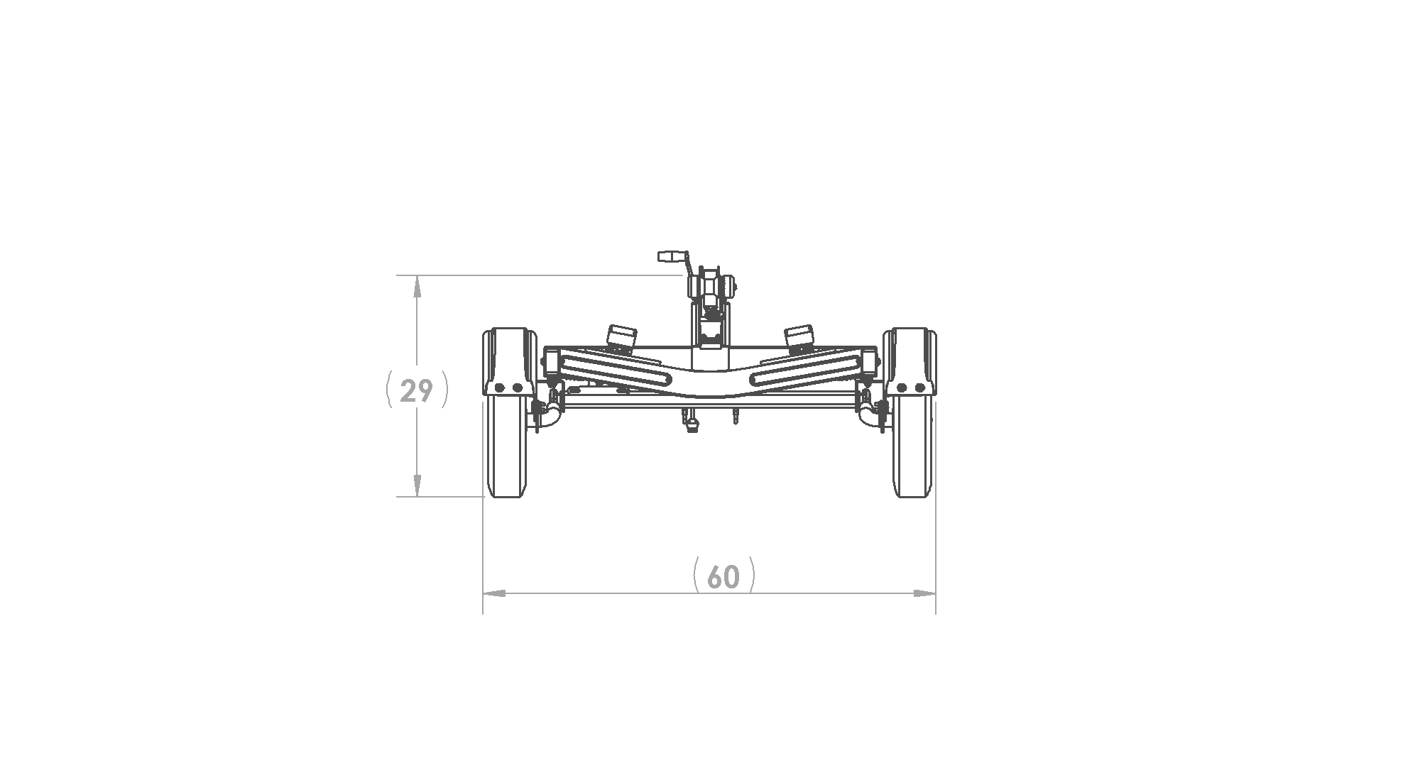 Karavan Trailers Single Watercraft Aluminum Trailer, model number WCA-1250-46, Front View Measurement