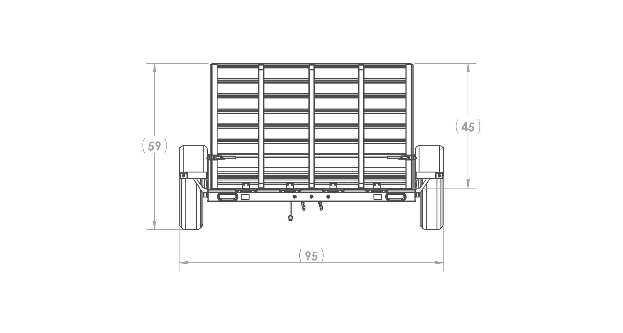 Karavan Trailer's 6x12ft. Aluminum Utility Trailer, Front View Measurements