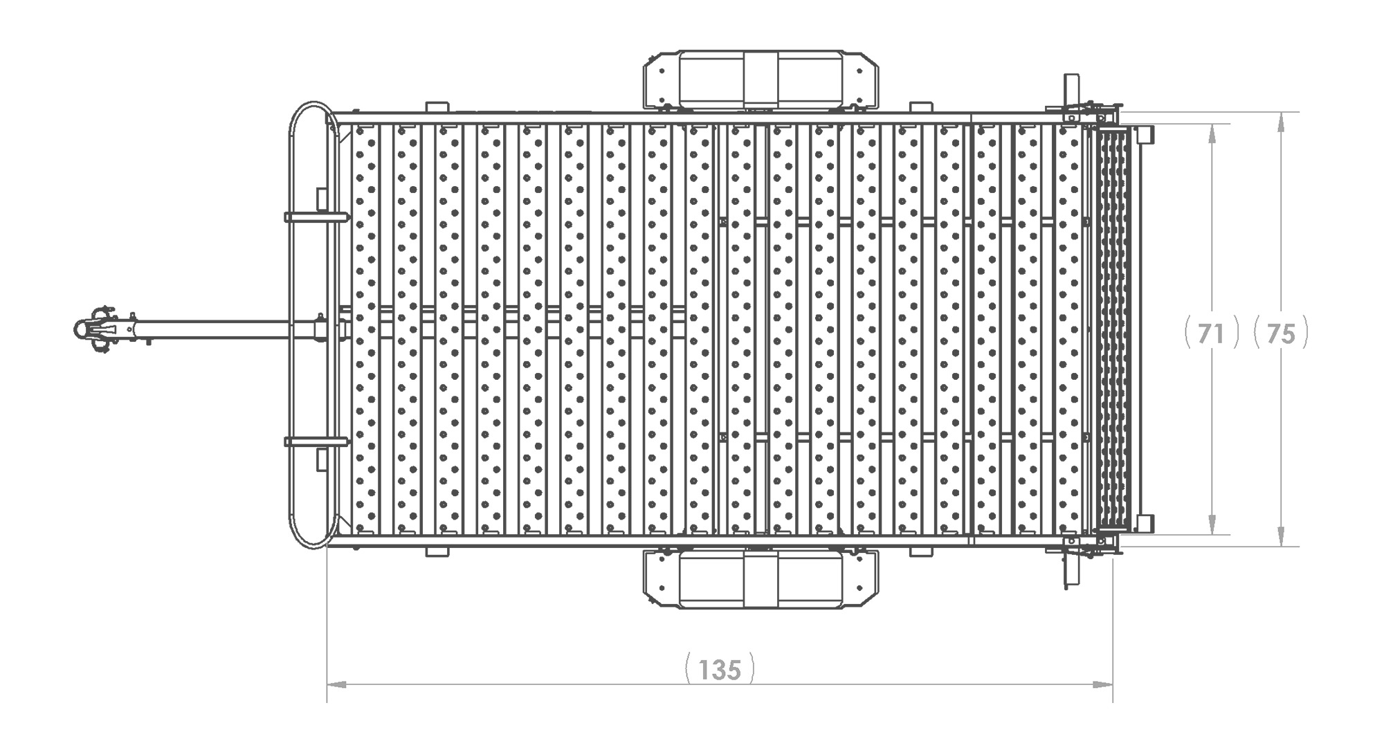 Karavan Trailer's 6 x 10 Ft. Steel Floor Utility Trailer, Top View Measurement