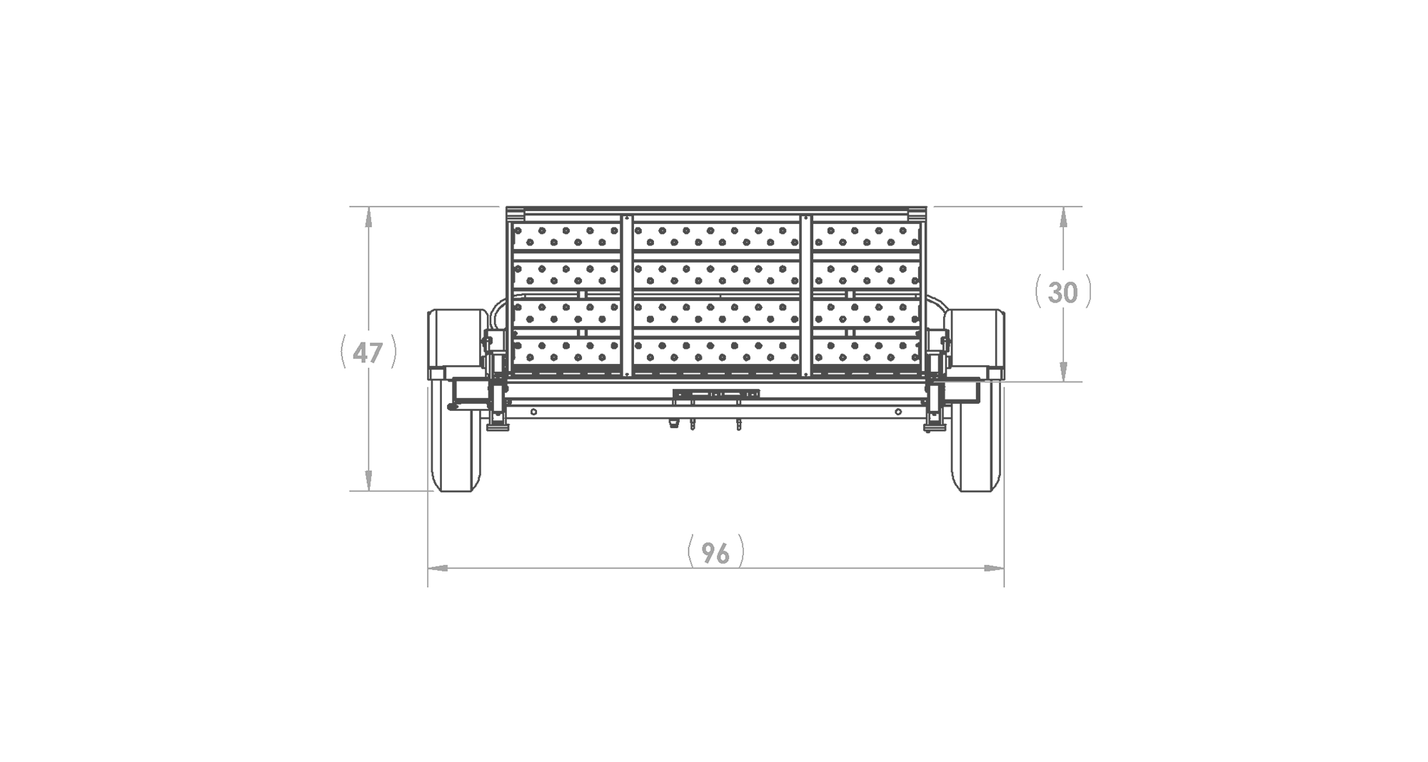 Karavan Trailer's 6x12ft. Steel Floor Utility Trailer, Front View Measurement