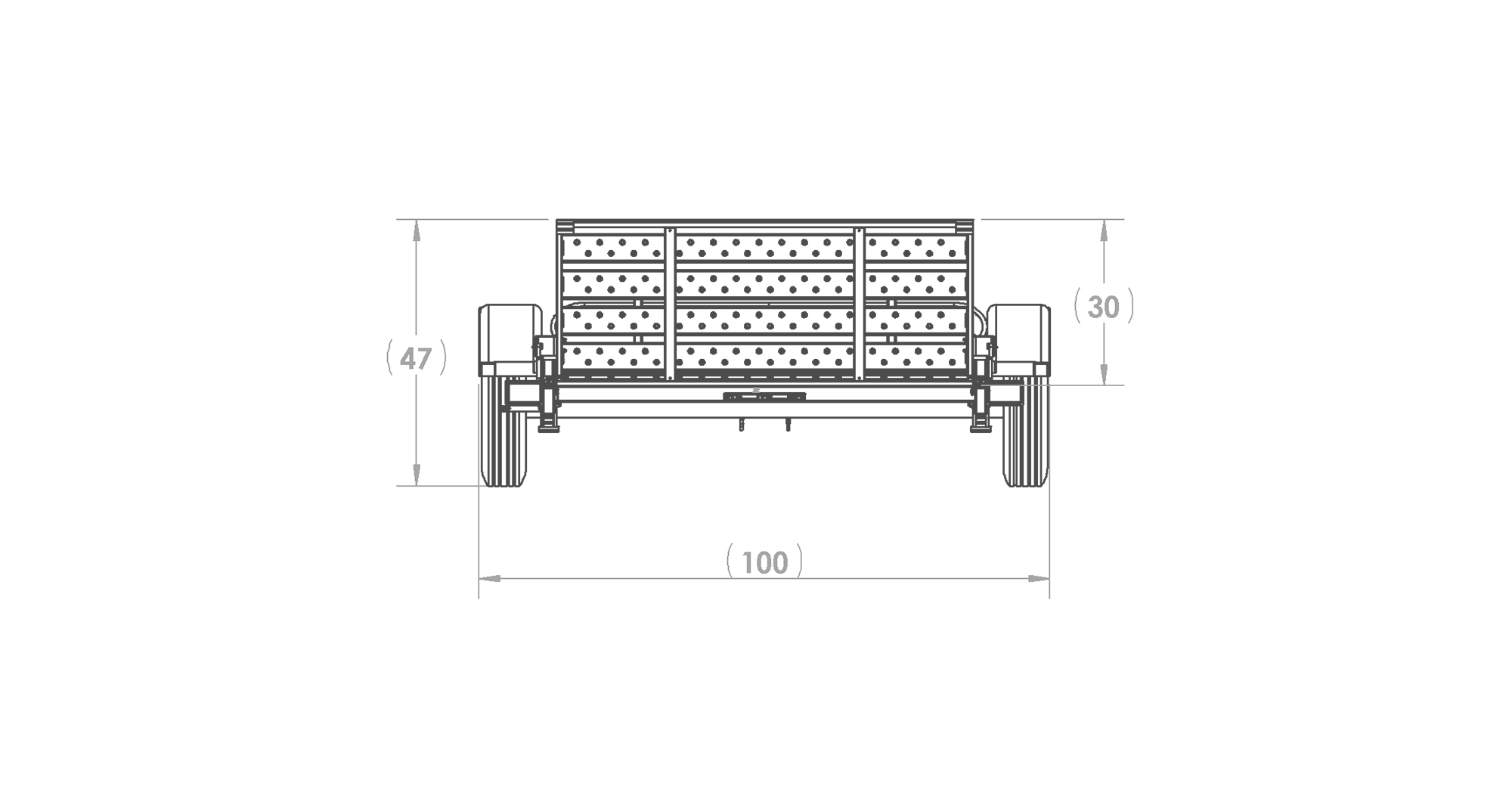 Karavan Trailer's 6.5x14ft. Floor Utility Trailer, Front View Measurement