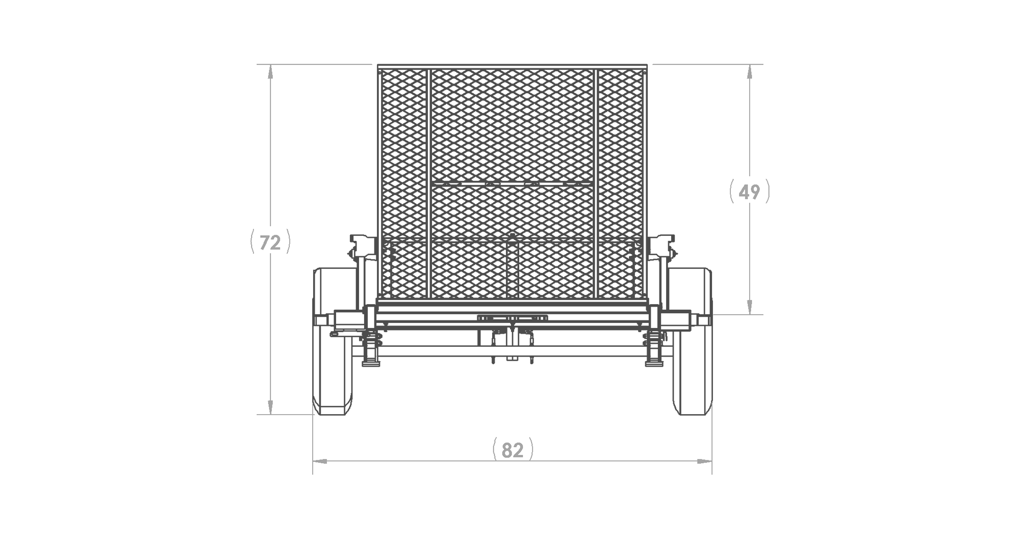 Karavan Trailer's 5x10ft. Steel Utility Trailer, Front View Measurements