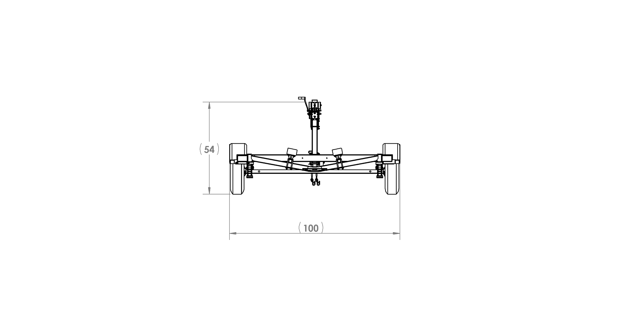 Karavan Trailer's Tandem Axel 4800# Custom Bunk Trailer, model number KCBT-4800-78, Front View Measurements